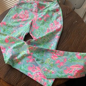 Lilly Pulitzer Luxletic Pink and Green Corso Pants